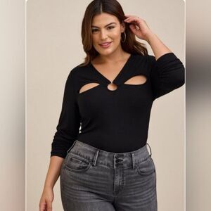 Torrid Cutout Long-Sleeve Top